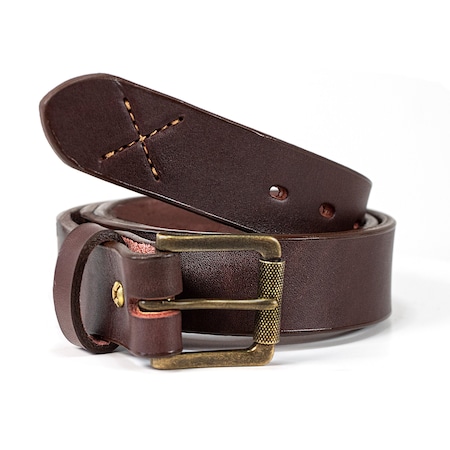 14oz Heavy Duty Work Belt With Roller Buckle For Everyday Carry, Full Grain American Leather